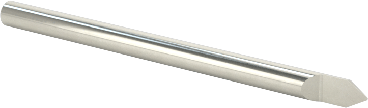 Oyma Uçlu Freze, Kaplamasız, 1 Yiv, 1/8" Freze Çapı, 60 Derece Kesme Açısı