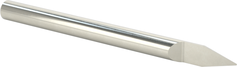Oyma Uçlu Freze, Kaplamasız, 1 Yiv, 3/16" Freze Çapı, 30 Derece Kesim