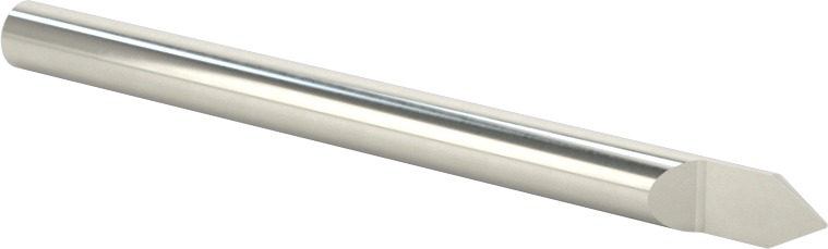 Oyma Uçlu Freze, Kaplamasız, 1 Yiv, 3/16" Freze Çapı, 60 Derece Kesim