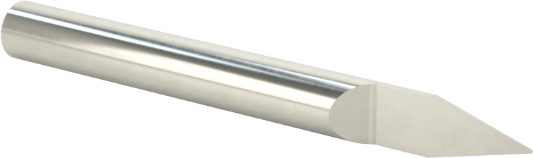Oyma Uçlu Freze, Kaplamasız, 1 Yiv, 1/4" Freze Çapı, 30 Derece Kesme Açısı