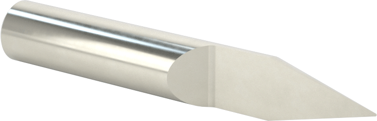 Oyma Uçlu Freze, Kaplamasız, 1 Yiv, 3/8" Freze Çapı, 30 Derece Kesme Açısı