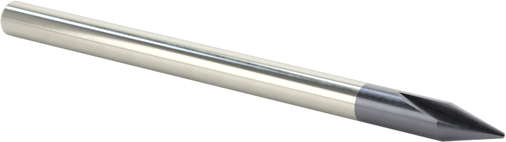 Oyma Uçlu Freze, AlTiN Kaplamalı, 2 Yivli, 1/8" Freze Çapı, 30 Derece Kesim