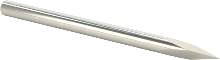 Oyma Uçlu Freze, Kaplamasız, 3 Yiv, 1/8" Freze Çapı, 30 Derece Kesme Açısı
