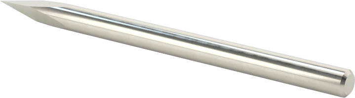 Oyma Uçlu Freze, Kaplamasız, 3 Yiv, 1/8" Freze Çapı, 30 Derece Kesme Açısı