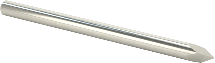 Oyma Uçlu Freze, Kaplamasız, 3 Yiv, 1/8" Freze Çapı, 60 Derece Kesme Açısı
