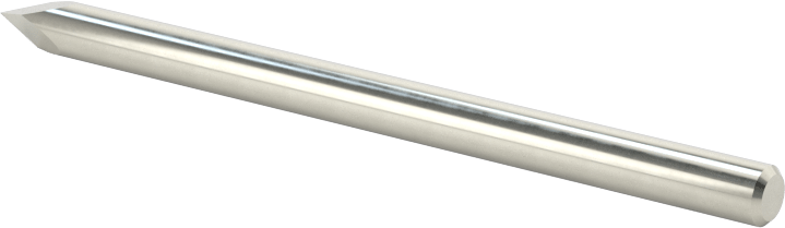 Oyma Uçlu Freze, Kaplamasız, 3 Yiv, 1/8" Freze Çapı, 60 Derece Kesme Açısı
