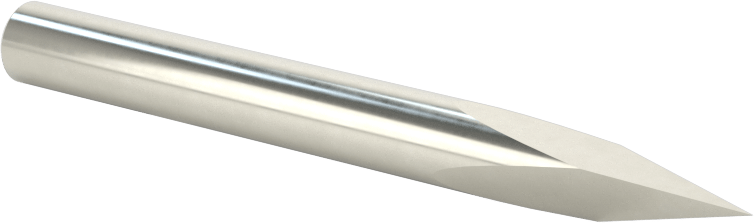 Oyma Uçlu Freze, Kaplamasız, 3 Yiv, 1/4" Freze Çapı, 30 Derece Kesme Açısı