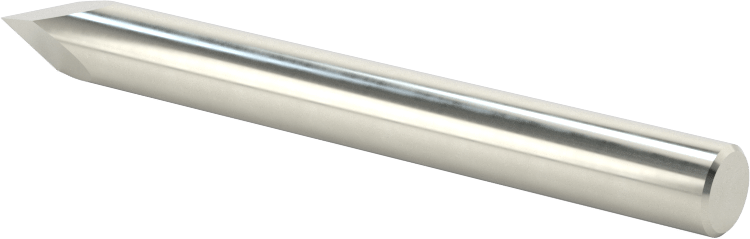 Oyma Uçlu Freze, Kaplamasız, 3 Yiv, 1/4" Freze Çapı, 60 Derece Kesme Açısı