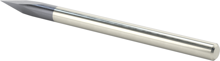 Oyma Uçlu Freze, AlTiN Kaplamalı, 3 Oluk, 1/8" Freze Çapı, 30 Derece Kesim