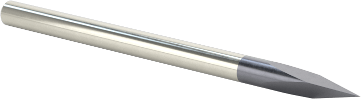 Oyma Uçlu Freze, AlTiN Kaplamalı, 3 Oluk, 1/8" Freze Çapı, 30 Derece Kesim
