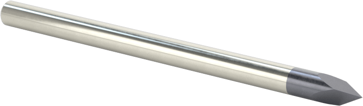 Oyma Uçlu Freze, AlTiN Kaplamalı, 3 Oluk, 1/8" Freze Çapı, 60 Derece Kesim
