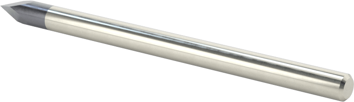 Oyma Uçlu Freze, AlTiN Kaplamalı, 3 Oluk, 1/8" Freze Çapı, 60 Derece Kesim