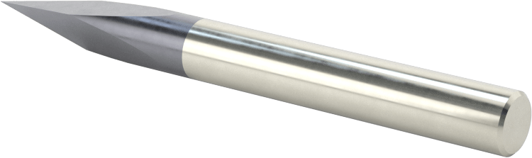 Oyma Uçlu Freze, AlTiN Kaplamalı, 3 Oluk, 1/4" Freze Çapı, 30 Derece Kesim