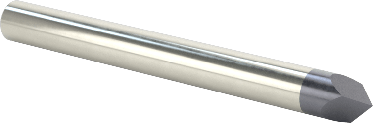 Oyma Uçlu Freze, AlTiN Kaplamalı, 3 Oluk, 1/4" Freze Çapı, 90 Derece Kesim