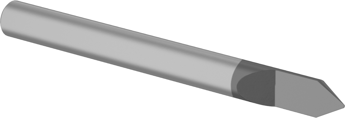 Oyma Uçlu Freze, TiAlN Kaplamalı, 1 Yiv, 3/16" Freze Çapı, 60 Derece Kesim