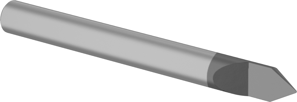 Oyma Uçlu Freze, TiAlN Kaplamalı, 1 Yiv, 1/4" Freze Çapı, 60 Derece Kesim