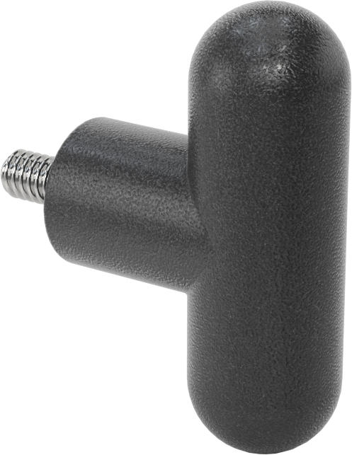 İki Kollu Topuz, Polipropilen, 1/4“-20 Diş Boyutu x 1/2” Uzunlukta Çelik Saplama, 2-1/4" Genişlik