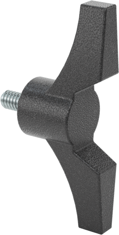 İki Kollu Topuz, Naylon, 1/4“-20 Diş Boyutu x 1/2” Uzunlukta Çelik Saplama