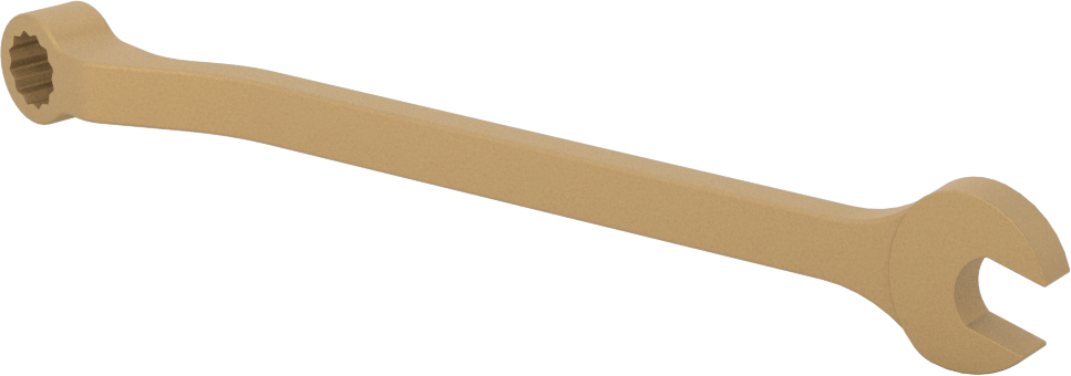 Kıvılcım Çıkarmayan Kombinasyon Anahtarı, 3/8" Boyut, 6-1/4" Toplam Uzunluk