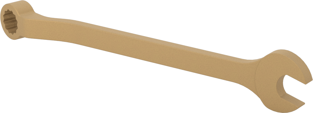 Kıvılcım Çıkarmayan Kombinasyon Anahtarı, 1/2" Boyut, 7-1/2" Toplam Uzunluk