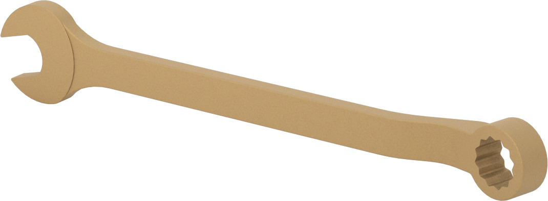 Kıvılcım Çıkarmayan Kombinasyon Anahtarı, 5/8" Boyut, 8-7/8" Toplam Uzunluk