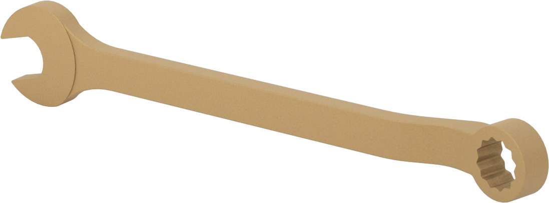 Kıvılcım Çıkarmayan Kombinasyon Anahtarı, 11/16" Boyut, 9-5/8" Toplam Uzunluk