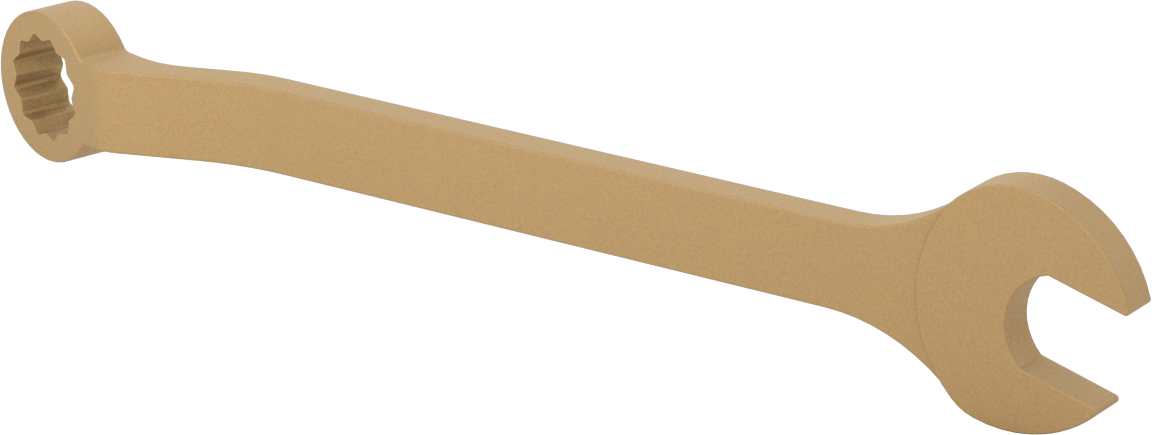 Kıvılcım Çıkarmayan Kombinasyon Anahtarı, 7/8" Boyut, 11-5/8" Toplam Uzunluk