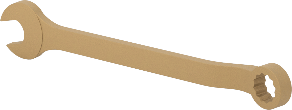 Kıvılcım Çıkarmayan Kombinasyon Anahtarı, 7/8" Boyut, 11-5/8" Toplam Uzunluk