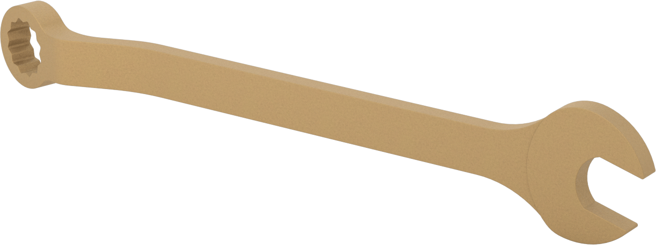 Kıvılcım Çıkarmayan Kombinasyon Anahtarı, 1-3/8" Boyut, 19" Toplam Uzunluk