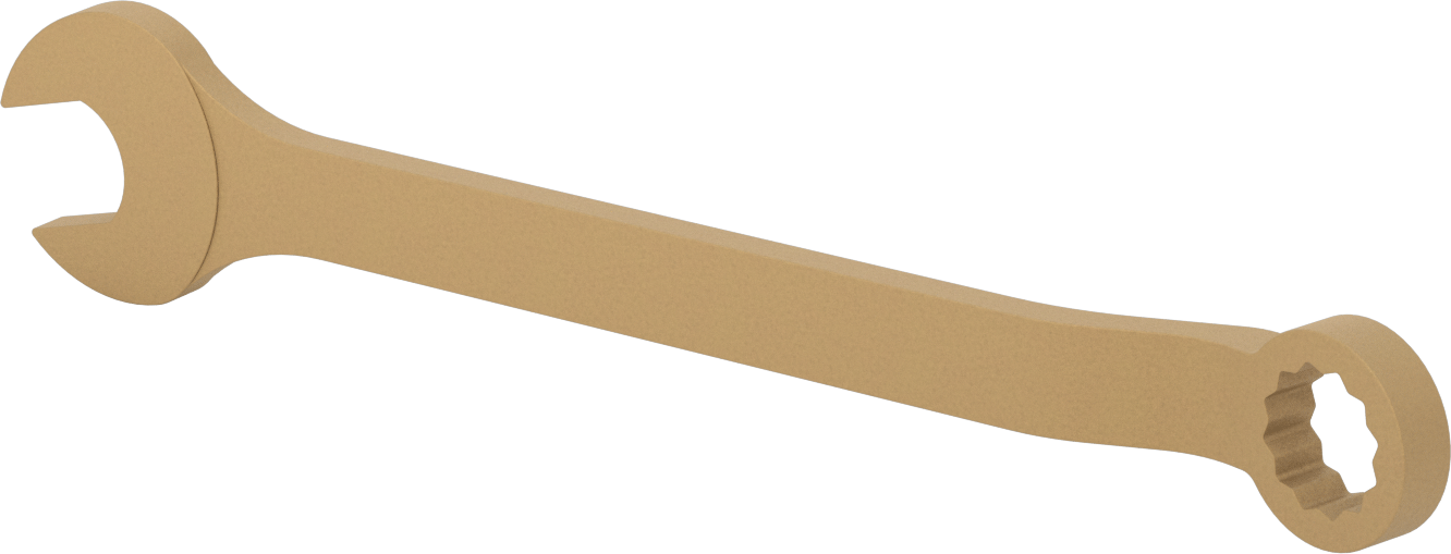 Kıvılcım Çıkarmayan Kombinasyon Anahtarı, 1-5/8" Boyut, 20-7/8" Toplam Uzunluk