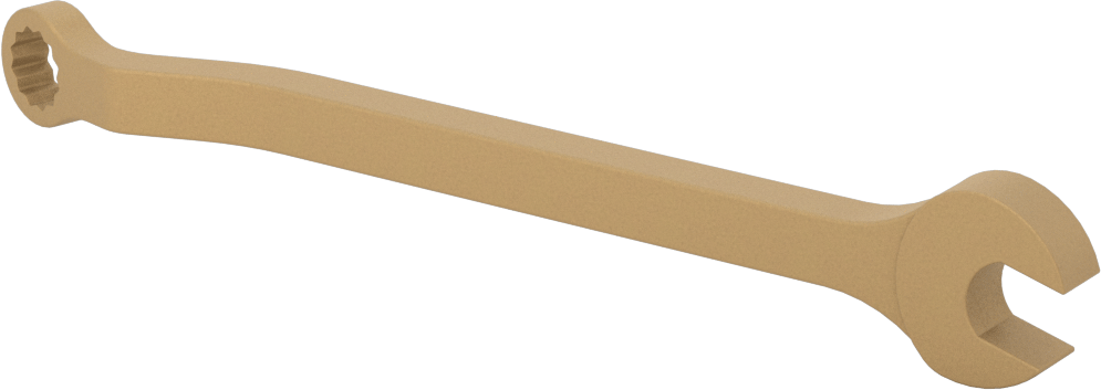 Kıvılcım Çıkarmayan Kombinasyon Anahtarı, 11 mm Boyut, 6-7/8" Toplam Uzunluk