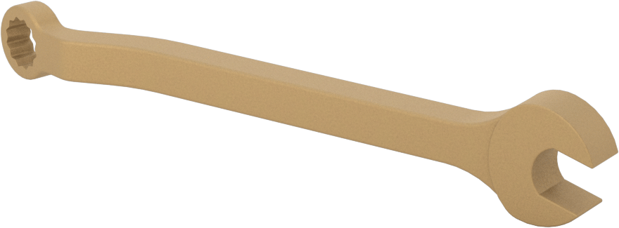 Kıvılcım Çıkarmayan Kombinasyon Anahtarı, 8 mm Boyut, 4-1/2" Toplam Uzunluk