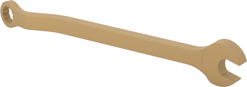 Kıvılcım Çıkarmayan Kombinasyon Anahtarı, 10 mm Boyut, 6-3/8" Toplam Uzunluk