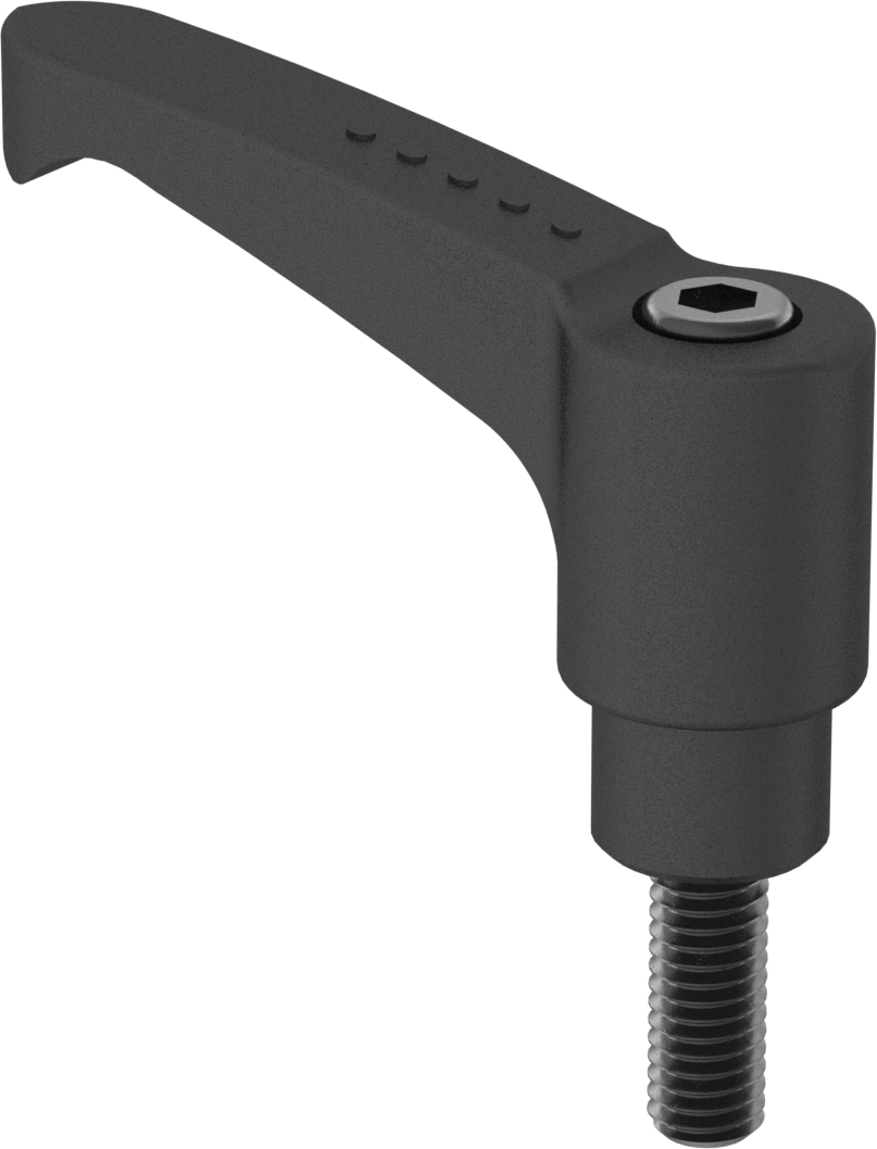 Güvenlik Ayarlanabilir Konumlu Tutamak, 16 mm Uzunlukta M6 x 1 mm Dişli Saplama