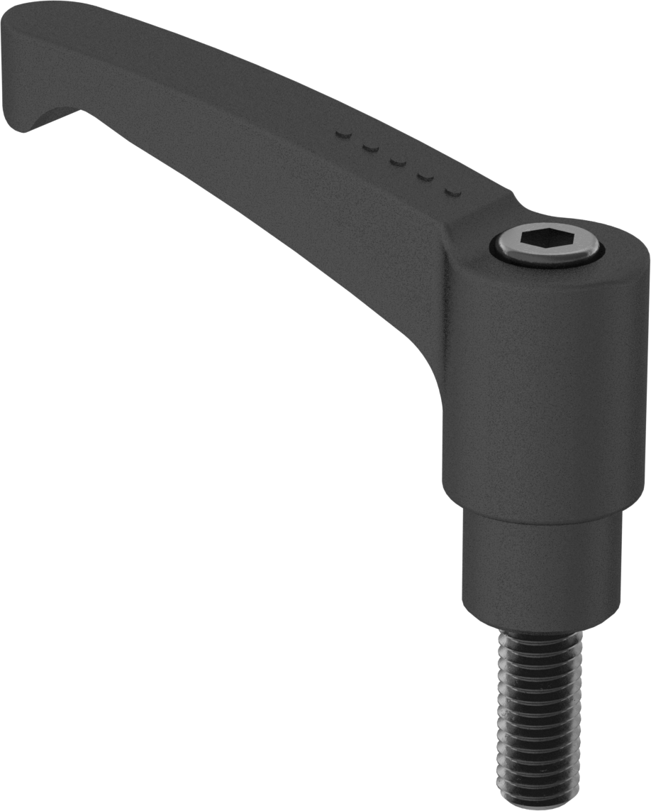 Güvenlik Ayarlanabilir Konumlu Tutamak, 20 mm Uzunlukta M8 x 1,25 mm Dişli Saplama
