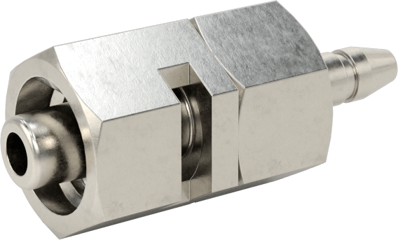 Hava ve Su için Paslanmaz Çelik Luer Lock Tüp Bağlantısı, 316 Paslanmaz Çelik, 1/8" Boru İç Çapı için Altıgen Gövdeli Fiş
