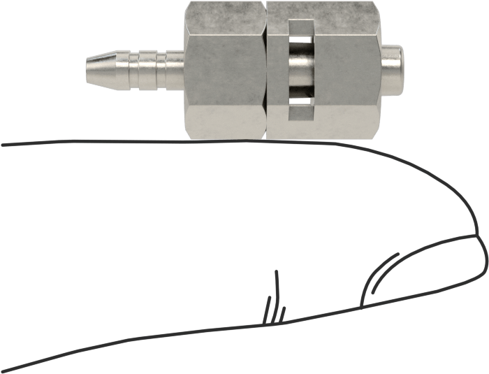 Hava ve Su için Paslanmaz Çelik Luer Lock Tüp Bağlantısı, 316 Paslanmaz Çelik, 1/8" Boru İç Çapı için Altıgen Gövdeli Fiş
