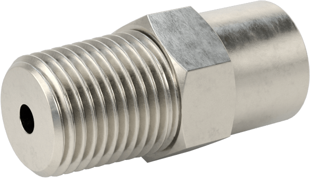 Hava ve Su için Paslanmaz Çelik Luer Lock Tüp Bağlantısı, Altıgen Gövdeli 316 Paslanmaz Çelik Tapa, 1/8 NPT Erkek