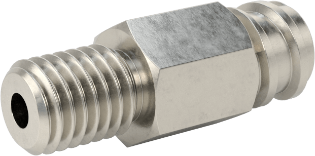 Hava ve Su için Paslanmaz Çelik Luer Lock Tüp Bağlantısı, Altıgen Gövdeli 316 Paslanmaz Çelik Soket, 1/4"-28 SAE Dişi Boru
