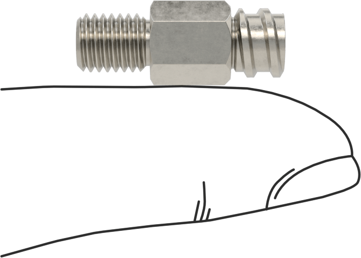 Hava ve Su için Paslanmaz Çelik Luer Lock Tüp Bağlantısı, Altıgen Gövdeli 316 Paslanmaz Çelik Soket, 1/4"-28 SAE Dişi Boru