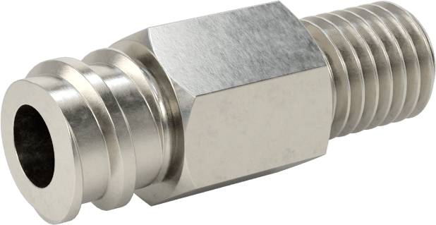 Hava ve Su için Paslanmaz Çelik Luer Lock Tüp Bağlantısı, Altıgen Gövdeli 316 Paslanmaz Çelik Soket, 1/4"-28 SAE Dişi Boru