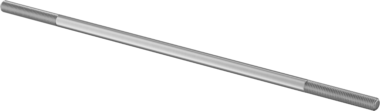 Bağlantı Çubuğu, Çinko Kaplamalı Karbon Çelik, 9" Toplam Uzunluk, 1/4"-28 Diş