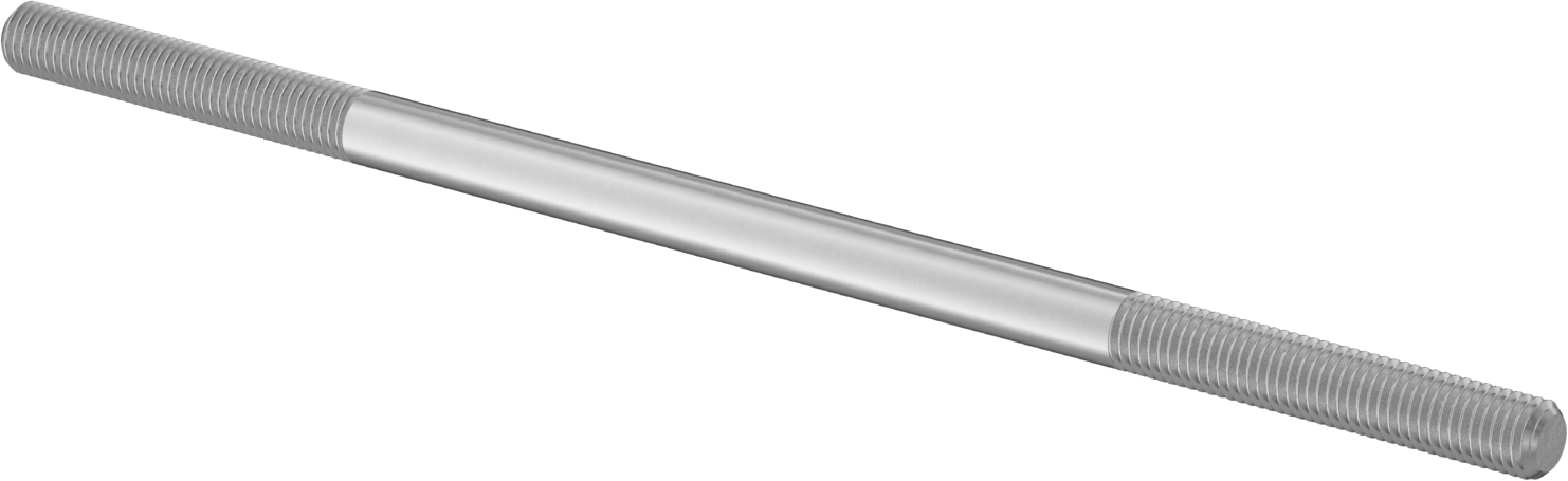 Bağlantı Çubuğu, 18-8 Paslanmaz Çelik, 6" Toplam Uzunluk, 1/4"-28 Diş