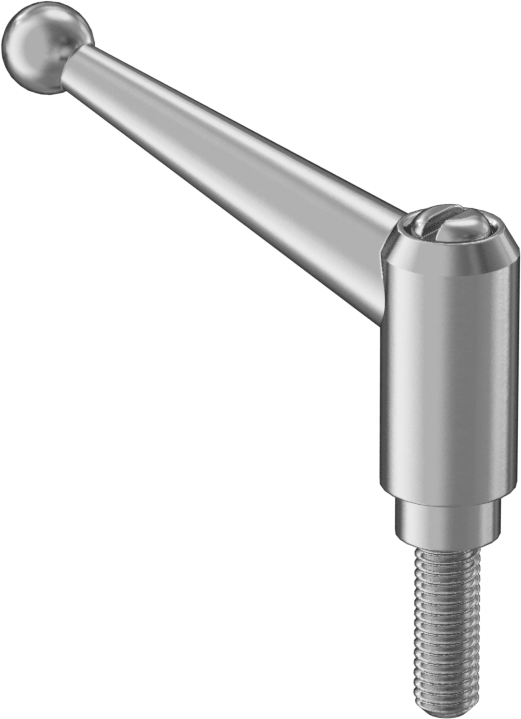 303 Paslanmaz Çelik Ayarlanabilir Tutamak, 10-32 dişli x 9/16" uzun saplamayla, 1-5/16" Çıkıntı