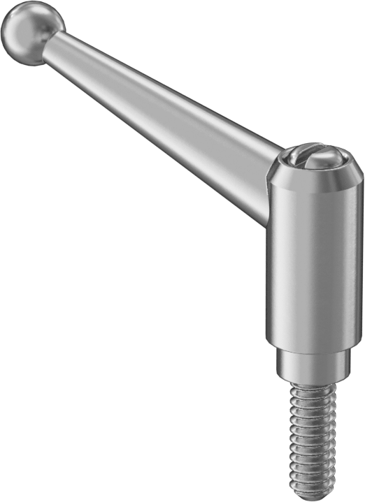 303 Paslanmaz Çelik Ayarlanabilir Tutamak, 10-24 Diş Boyutu x 9/16" Uzunlukta Saplama ile, 1-5/16" Çıkıntı