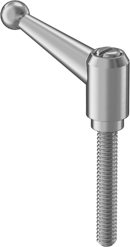 303 Paslanmaz Çelik Ayarlanabilir Tutamak, 1/4“-20 Diş Boyutu x 1-9/16” Uzunlukta Saplama ile, 1-5/16" Çıkıntı