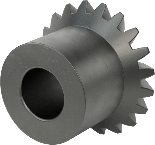 Metal Gönye Dişli, 1144 Karbon Çelik, Yuvarlak Delik, 20 Diş, 3/8" Mil için