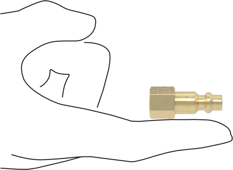 Hava için Endüstriyel Hızlı Bağlantı Kesme Hortum Bağlantısı, Pirinç, Plug, 1/4 Kaplin Boyutu, 1/8 NPT Dişi