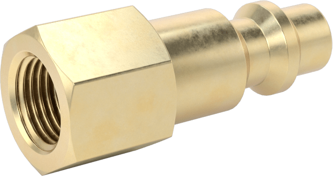 Hava için Endüstriyel Hızlı Bağlantı Kesme Hortum Bağlantısı, Pirinç, Plug, 1/4 Kaplin Boyutu, 1/8 NPT Dişi
