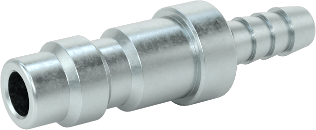 Hava için Endüstriyel Hızlı Bağlantı Kesme Hortum Bağlantısı, Çinko Kaplamalı, Plug, 1/8 Boyut, 1/8" Hortum İç Çapı için Dikenli Uç